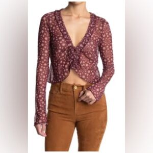 NWOT Marne Tie Front Mesh Top by Free People